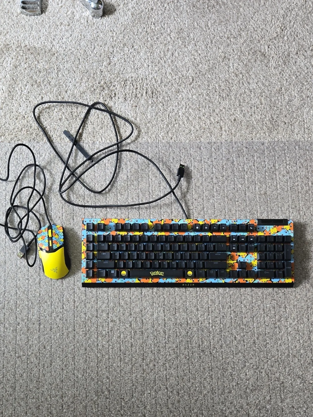Razer Pikachu Themed Wired Keyboard & Mouse Set - Yellow/Black/Blue